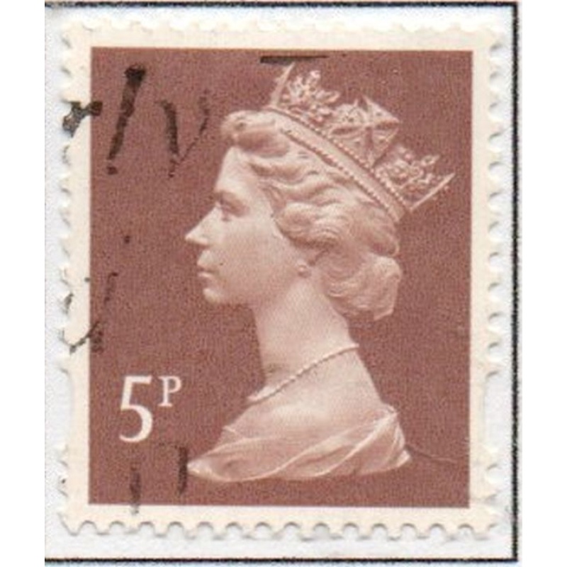 Great Britain Sc MH203 1993 5 p rose brown QE II Machin Head stamp used