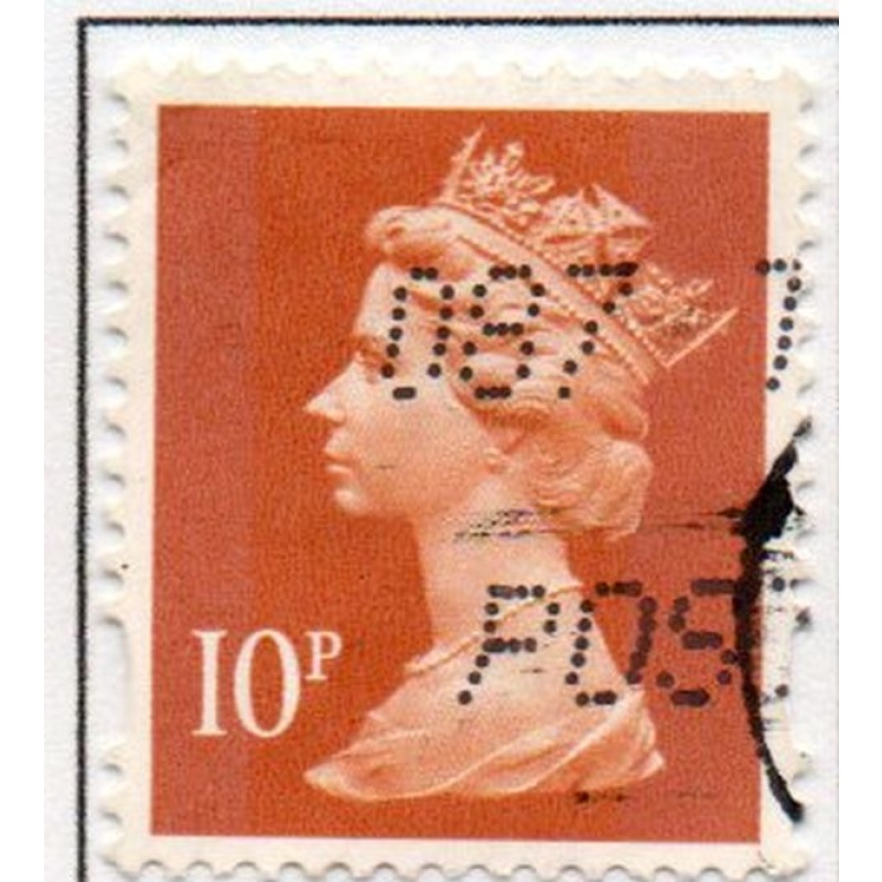 Great Britain Sc MH206 1993 10 p brown orange QE II Machin Head stamp used