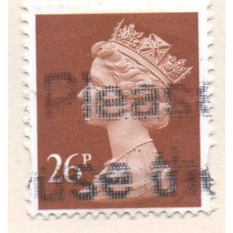 Great Britain Sc MH216 1996 26p brown QE II Machin Head stamp used