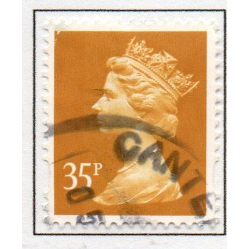 Great Britain Sc MH222 1993 35p orange yellow QE II Machin Head stamp used