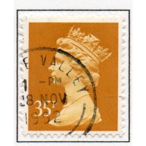 Great Britain Sc MH222 1993 35p orange yellow QE II Machin Head stamp used