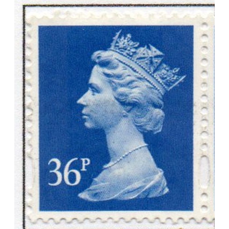 Great Britain Sc MH224 1993 36p blue QE II Machin Head stamp used