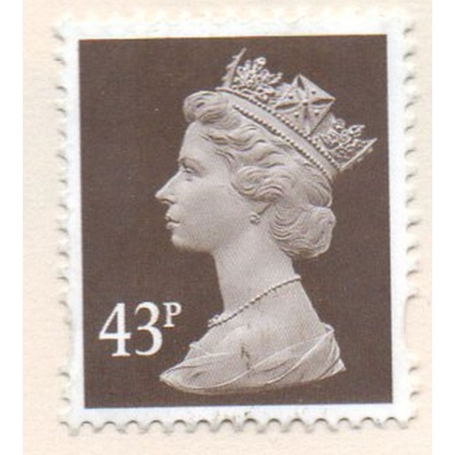 Great Britain Sc MH232 1996 43p dark brown QE II Machin Head stamp used