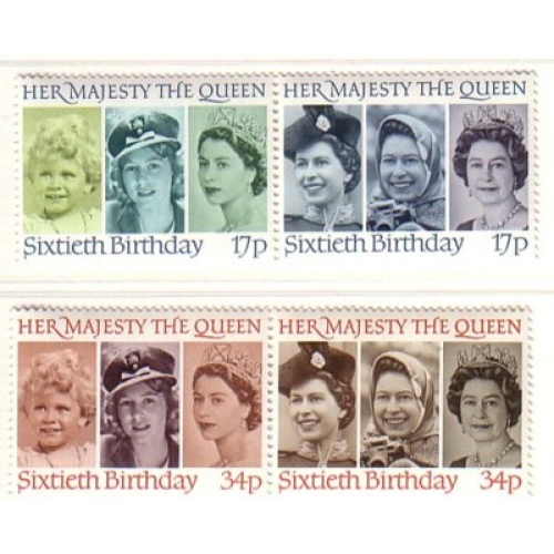 Great Britain Scott  1137-40 1986 60th Birthday QE II stamp set mint NH