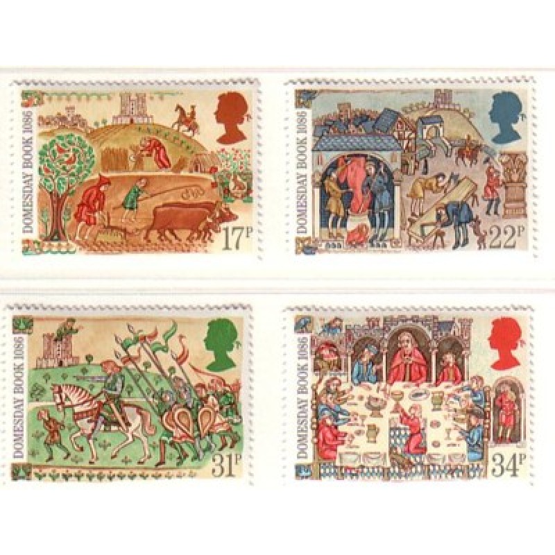 Great Britain Scott  1145-48 1986 Domesday Book stamp set mint NH