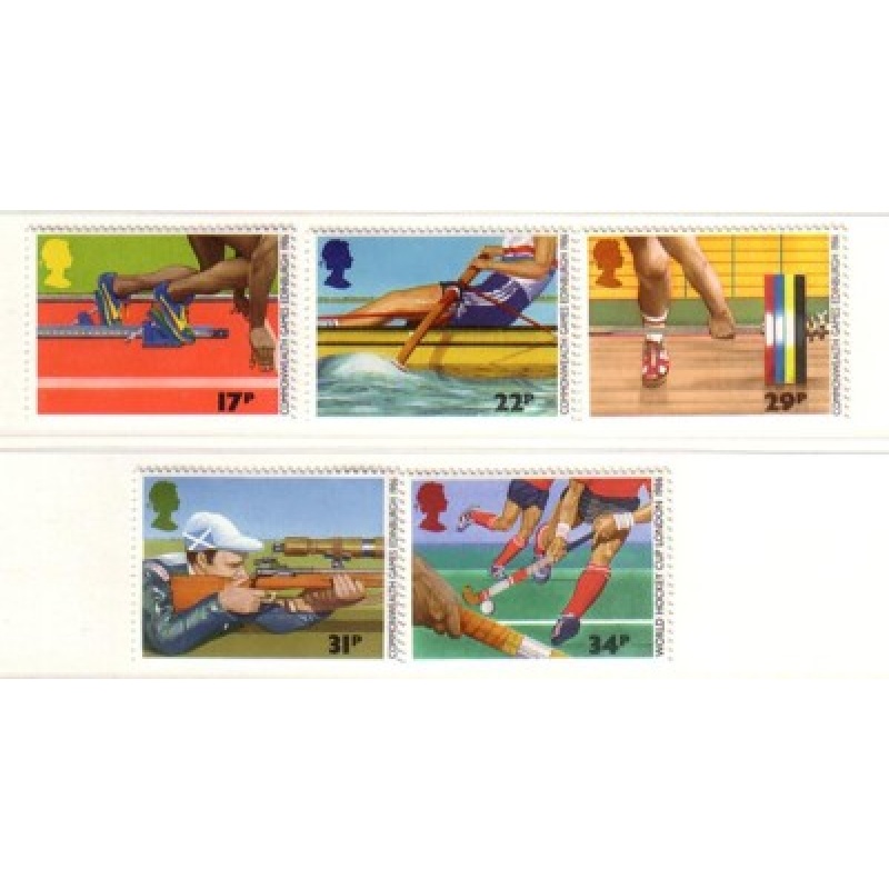 Great Britain Scott  1149-53 1986 Sports stamp set mint NH