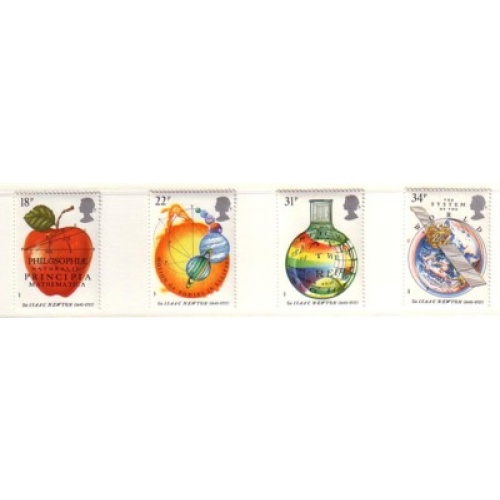 Great Britain Scott  1172-75 1987 Sir Isaac Newton stamp set mint NH