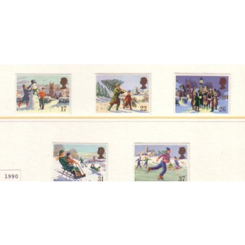 Great Britain Sc 1340-1344 1990 Christmas stamp set mint NH