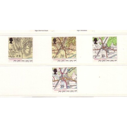 Great Britain Sc 1392-1395 1991 Ordnance Maps stamp set mint NH