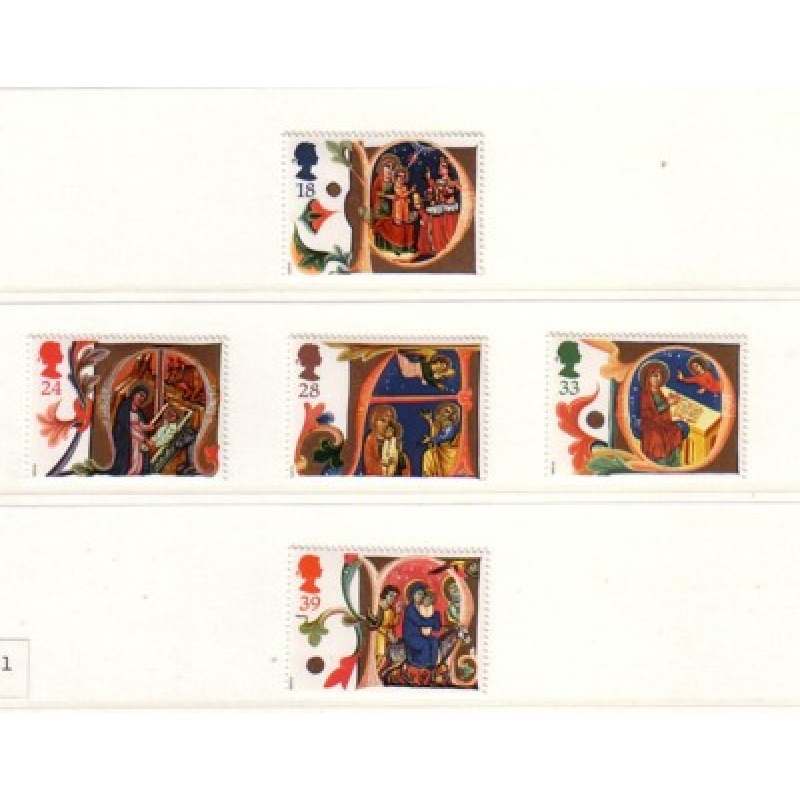Great Britain Sc 1416-1420 1991 Christmas stamp set mint NH