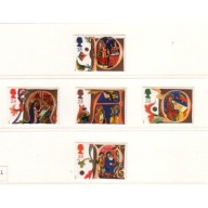 Great Britain Scott  1416-20 1991 Christmas stamp  set mint NH