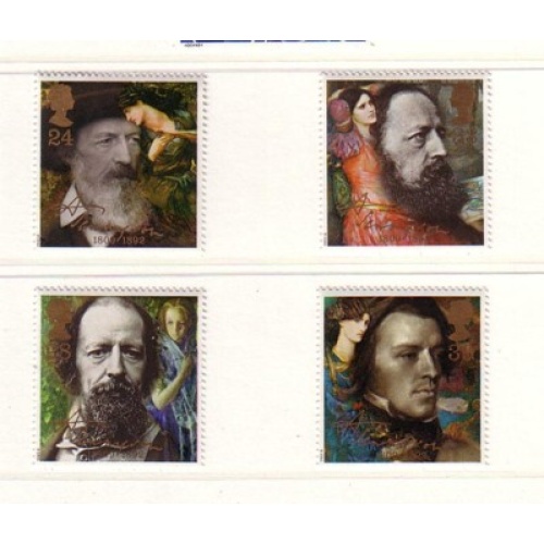Great Britain Sc 1441-1444 1992 Alfred Lord Tennyson stamp set mint NH