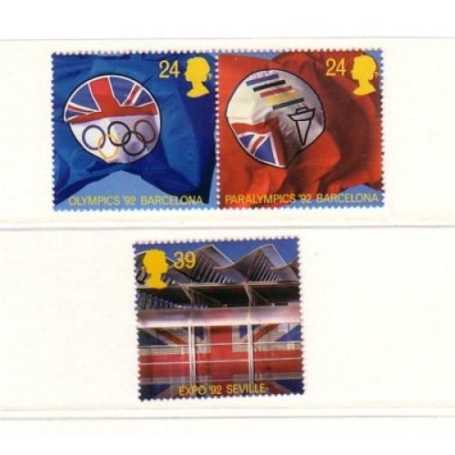 Great Britain Sc 1451-53 1992 Olympics & Barcelona Expo stamp set mint NH