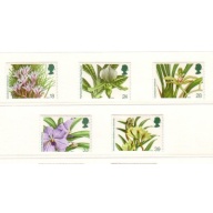 Great Britain Scott  1493-1497 1993 Orchids stamp set mint NH
