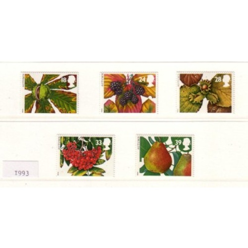 Great Britain Scott  1510-1514 1993 Autumn Fruits stamp set mint NH