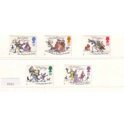Great Britain Scott  1528-1532 1993 Christmas stamp set mint NH