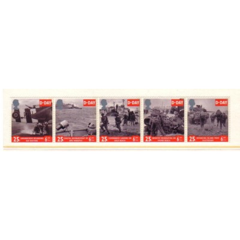 Great Britain Sc 1566a 1994 D Day Anniversary stamp strip mint NH