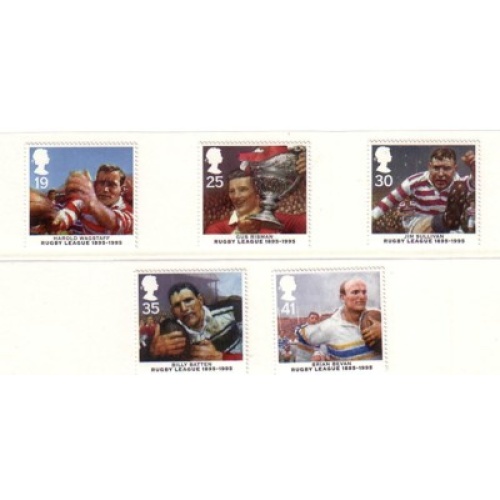 Great Britain Sc 1629-1633  1995 Rugby League 100 Years stamp set mint NH