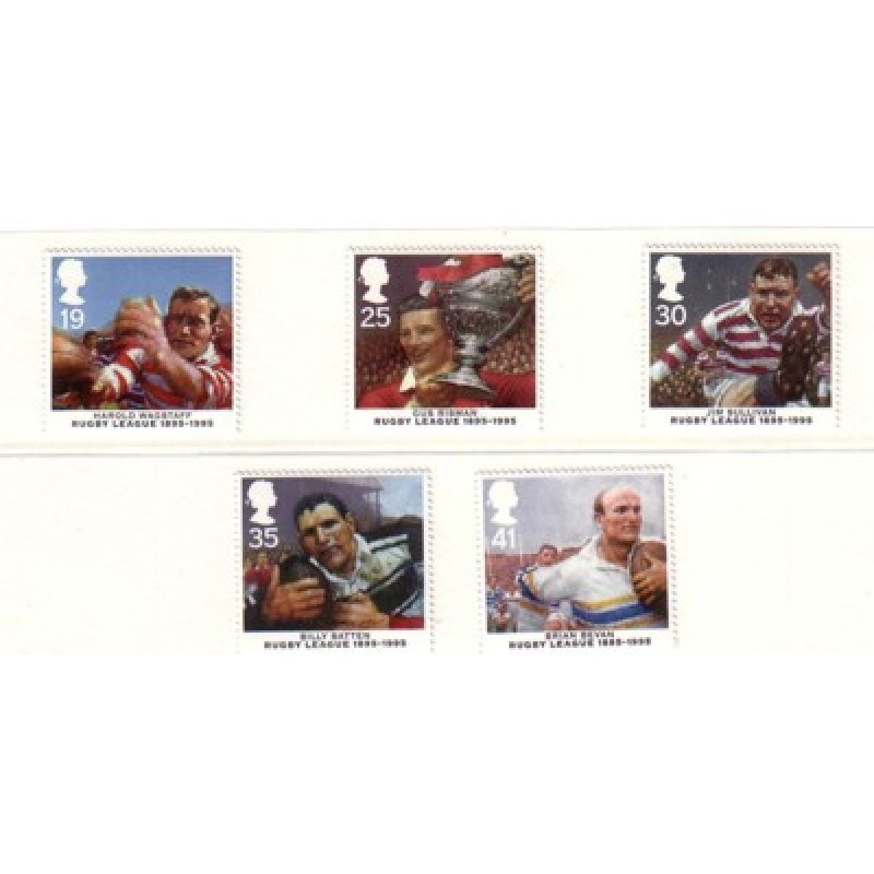 Great Britain Sc 1629-1633  1995 Rugby League 100 Years stamp set mint NH