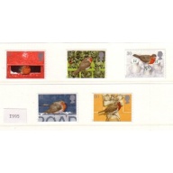 Great Britain Sc 1634-38  1995 Christmas stamp set mint NH