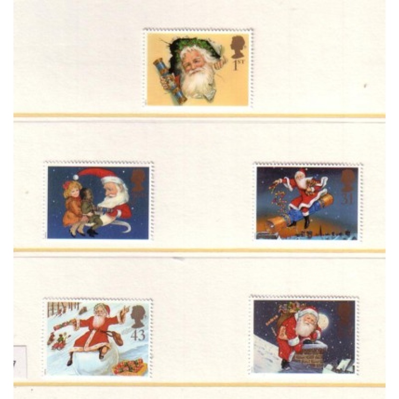 Great Britain Sc 1776-80 1997 Christmas stamp set mint NH