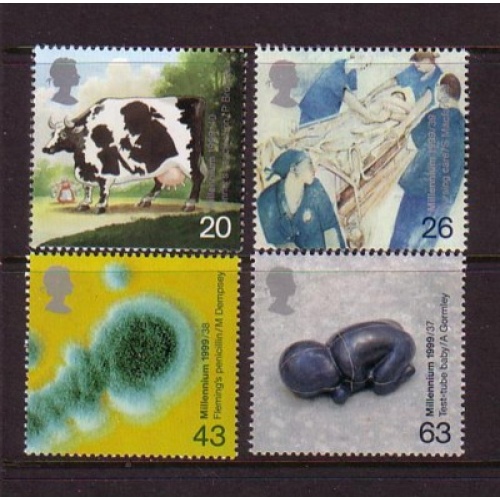 Great Britain Sc 1847-50 1999 Health Care Millennium stamp set mint NH