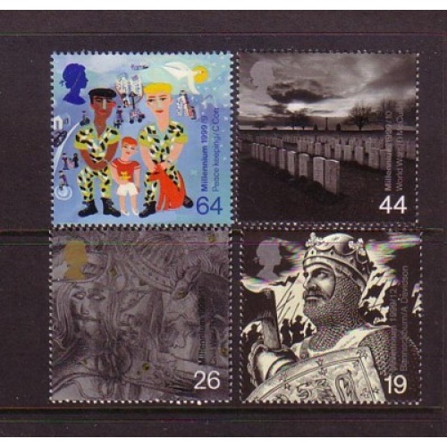 Great Britain Sc 1875-78- 1999 Soldiers Millennium stamp set mint NH