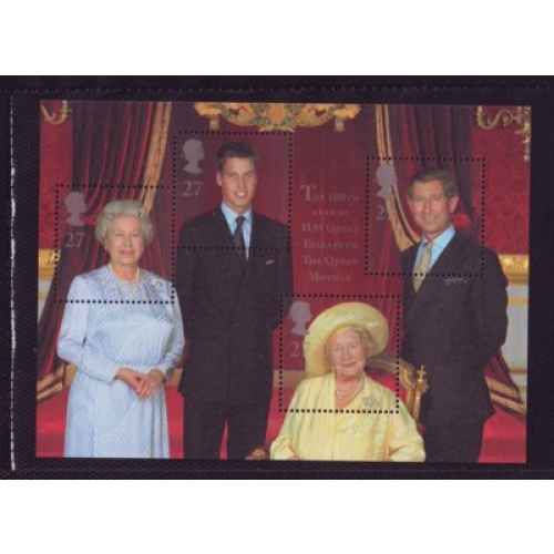 Great Britain Sc 1943 2000 100th Birthday Queen Mother stamp sheet mint NH