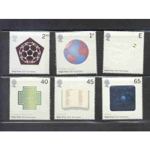 Great Britain Sc 1993-1997  2001 Nobel Prize Winners stamp set mint NH
