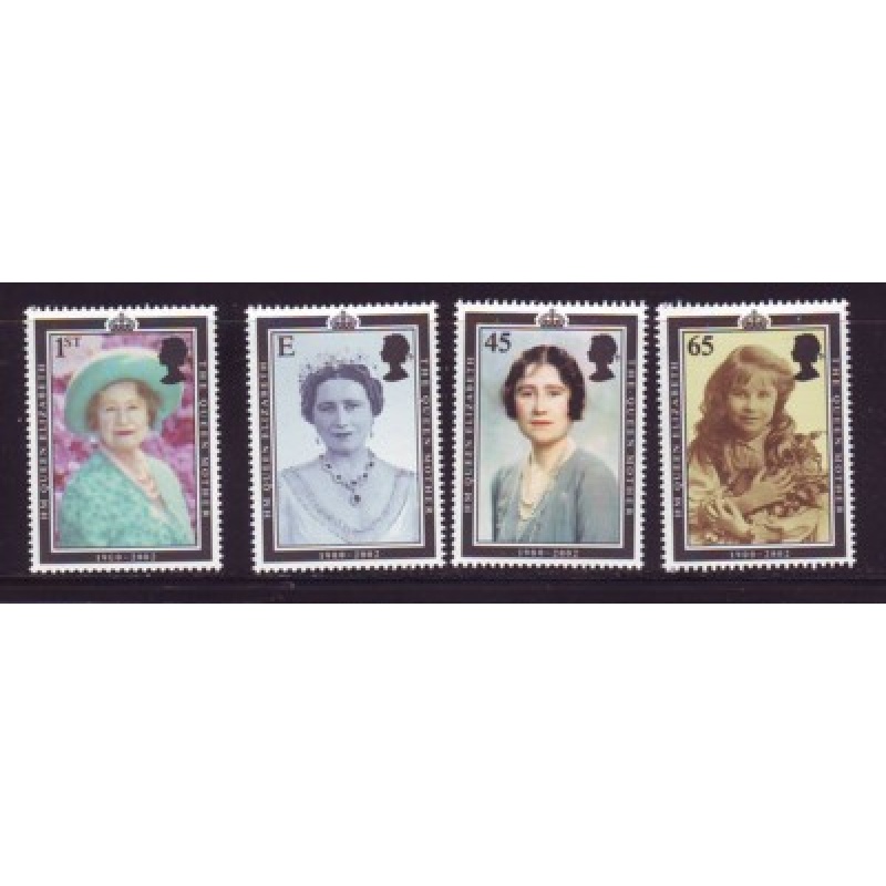 Great Britain Sc 2044-47 2002 Queen Mother Memorial stamp set mint NH