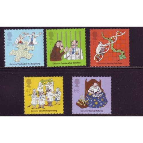 Great Britain Sc 2103-2107 2003 Genetics stamp set mint NH