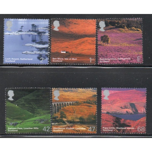 Great Britain Sc 2141-2146 2003 Scottish Scenery stamp set mint NH