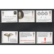 Great Britain Sc 2222-2227  2004 Society of Arts Anniversary stamp set mint NH