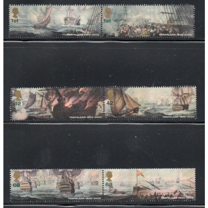 Great Britain Sc 2321-2326 2005 Battle of Trafalgar  Anniversary stamp set mint NH