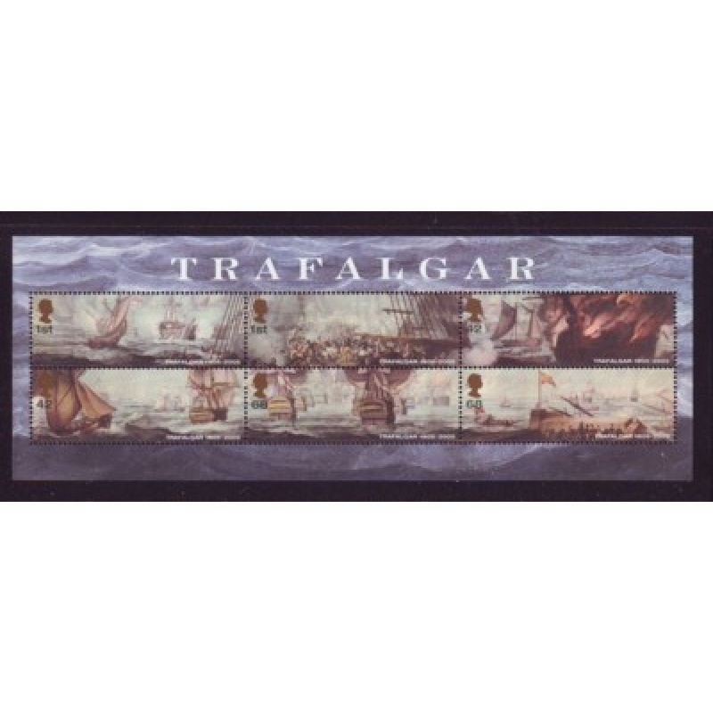 Great Britain Scott  2326c  2005 Battle of Trafalgar stamp sheet mint NH