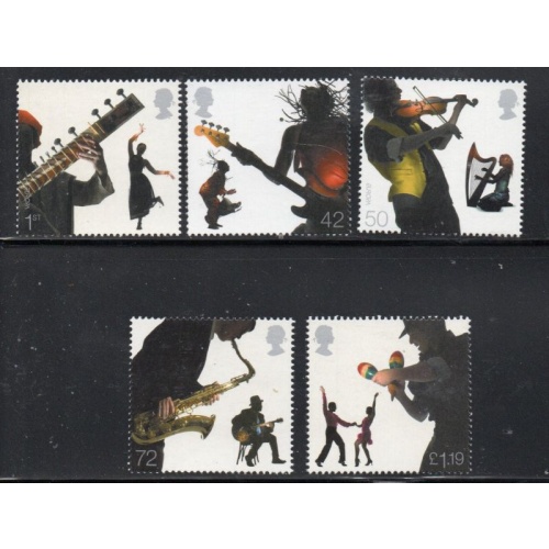 Great Britain Sc 2400-2404  2006 Musician Dancers stamp set mint NH