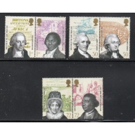 Great Britain Sc 2456-2461  2007 Slave Trade Abolition stamp set mint NH