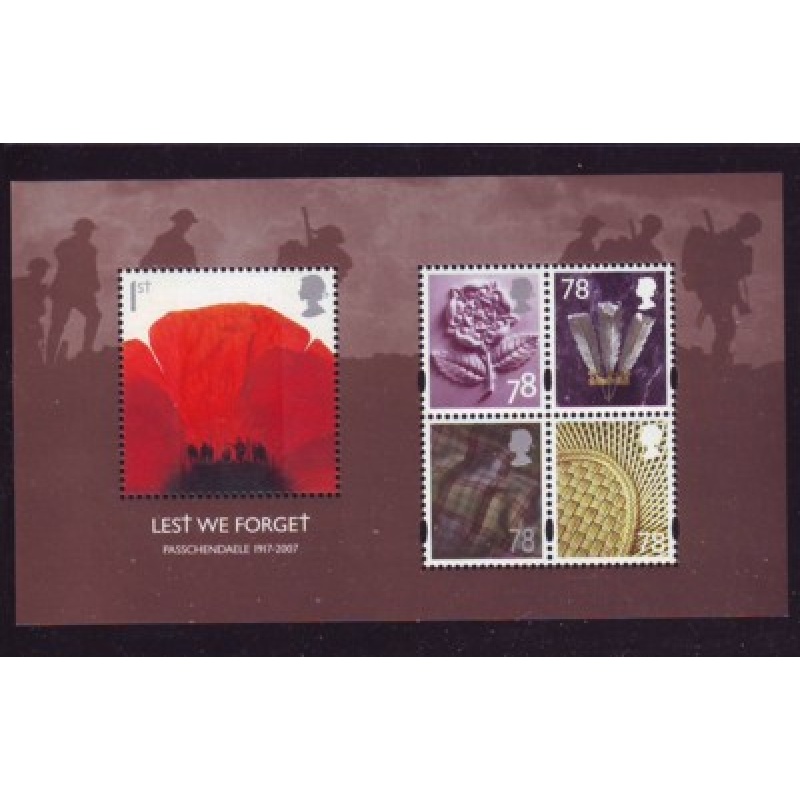 Great Britain Sc 2530a 2007 Battle of Passchendale stamp sheet mint NH