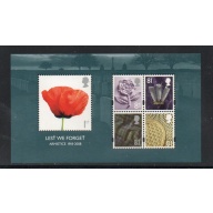 Great Britain Sc 2614a 2008 WW I Armistice stamp sheet mint NH