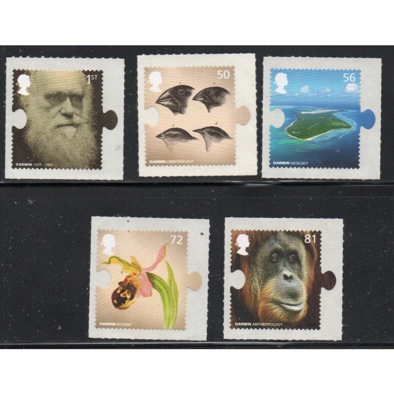 Great Britain Scott 2633-2637 2009 Darwin  self adhesive stamp set mint NH