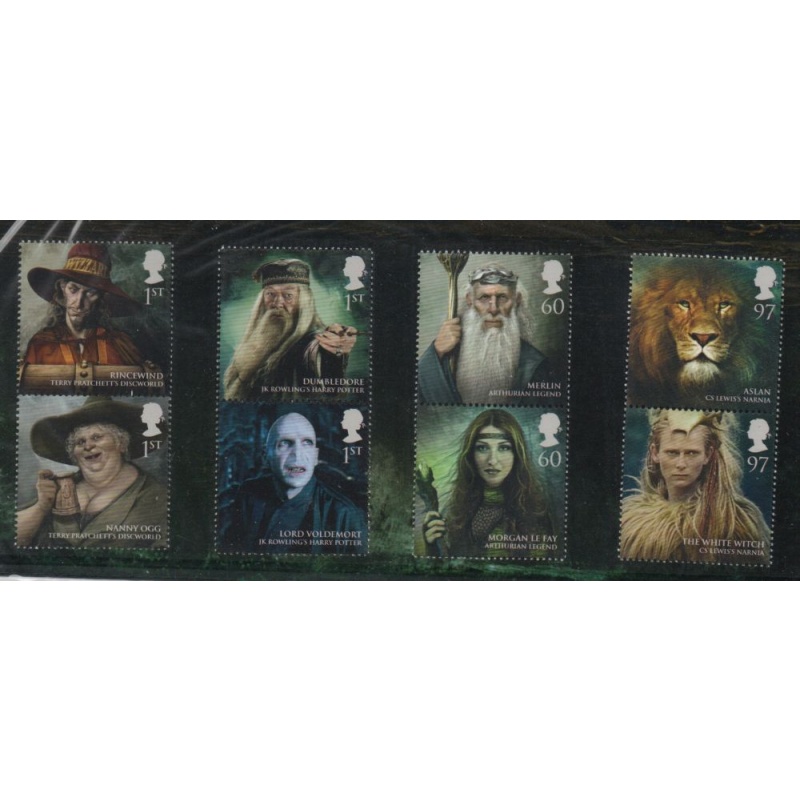 Great Britain Sc 2875-2882 2011 Fictional Wizards stamp set mint NH