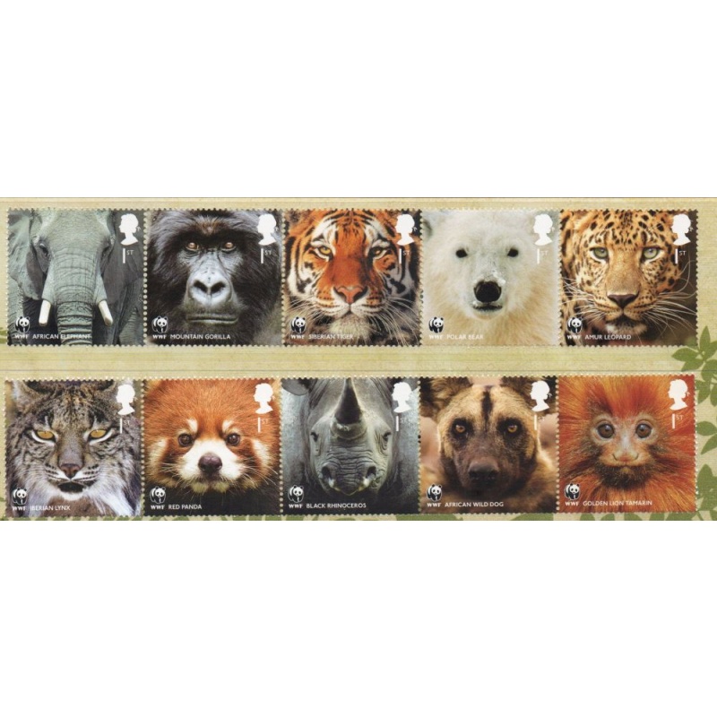 Great Britain Sc 2883-2892 2011  Animals WWF stamp set mint NH