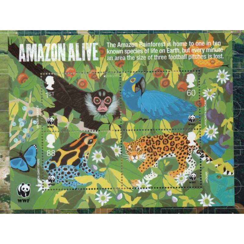 Great Britain Sc 2893 2011  Amazon Alive WWF stamp sheet mint NH