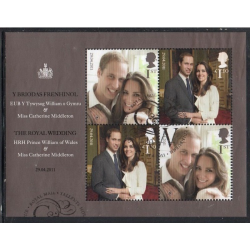 Great Britain Scott 2901 2011 Wedding of Prince William stamp sheet used