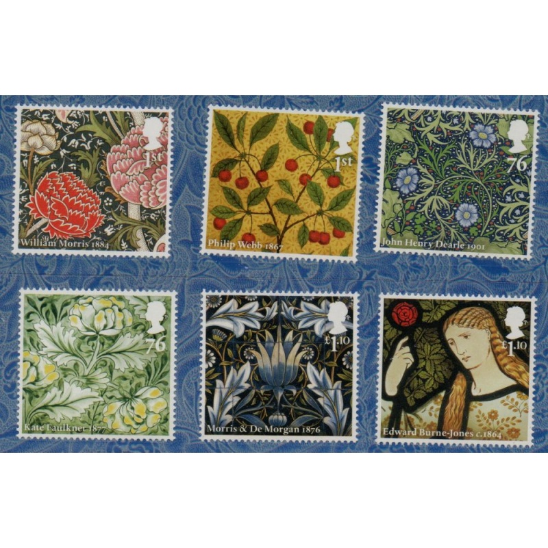 Great Britain Sc 2902-2907 2011 William Morris & Company stamp set mint NH
