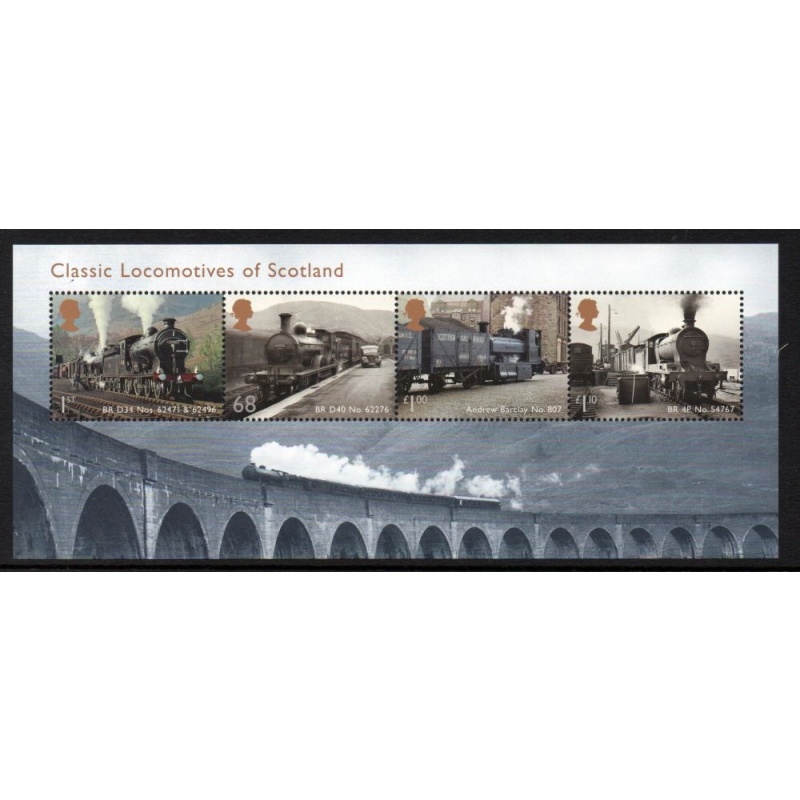 Great Britain Sc 3007 2012 Steam Locomotives of Scotland stamp sheet mint NH