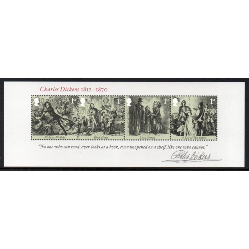 Great Britain Sc 3043 2012 200th Birth of Dickens stamp sheet mint NH