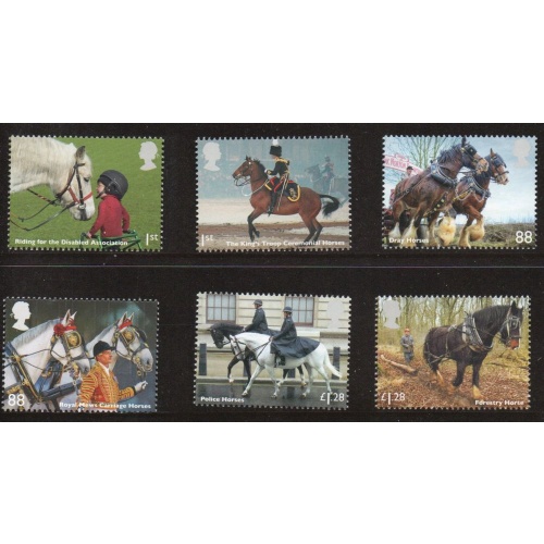 Great Britain Sc 3260-3265 2014 Horses stamp set mint NH