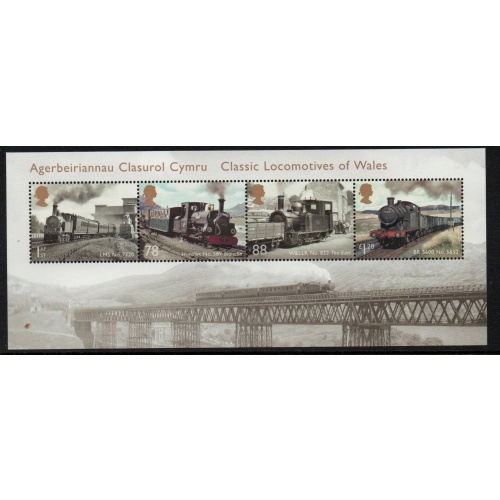 Great Britain Sc 3268 2014 Wales Steam Engines stamp sheet mint NH