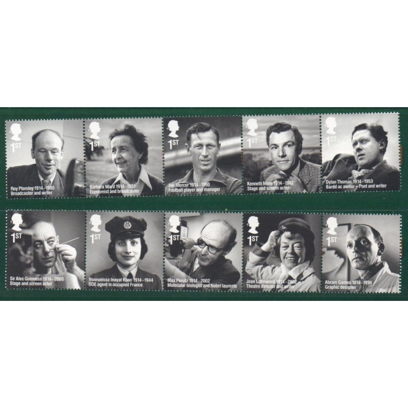 Great Britain Sc 3269-3278 2014 Famous People stamp set mint NH